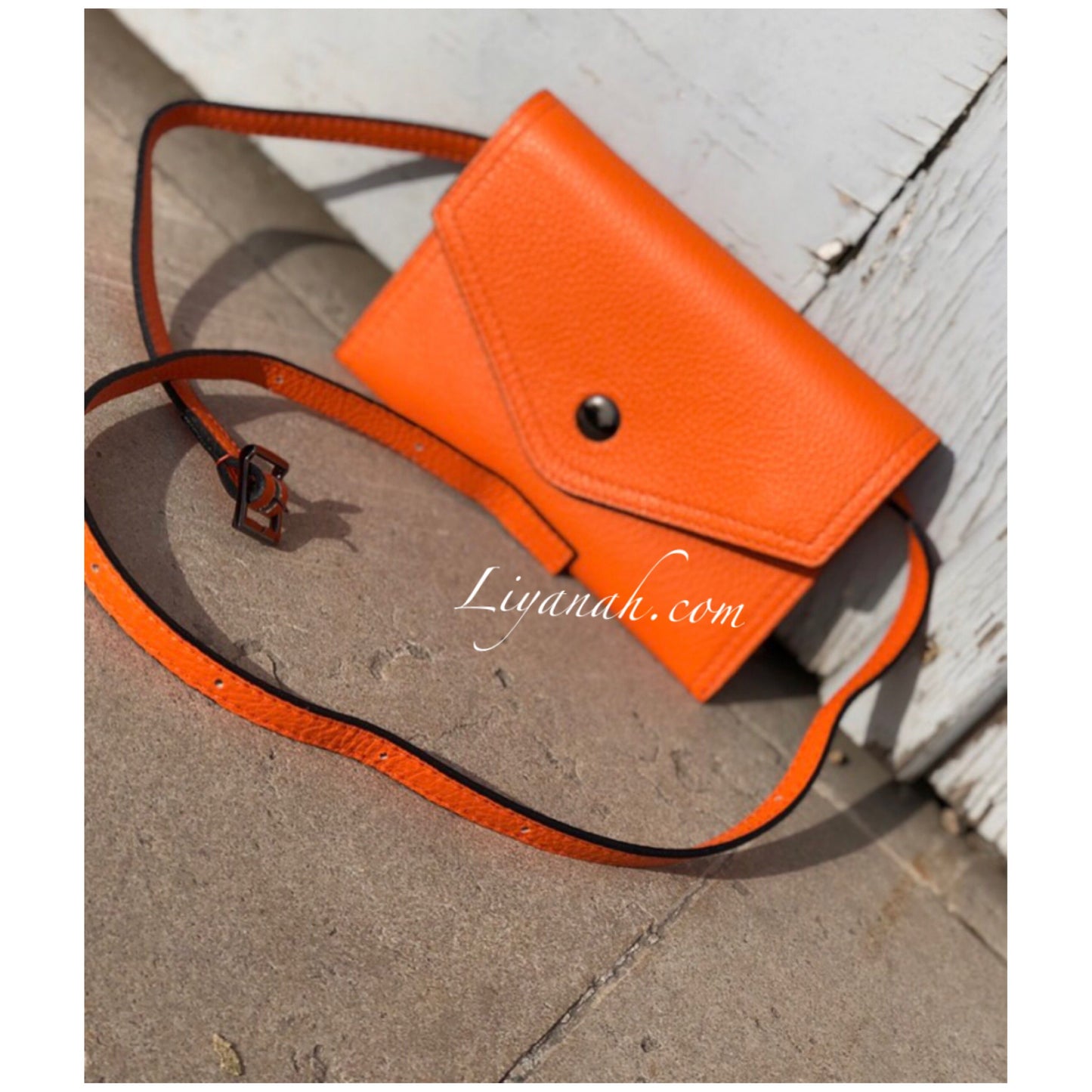 Pochette Ceinture en Cuir Petit Modèle TALYA ORANGE