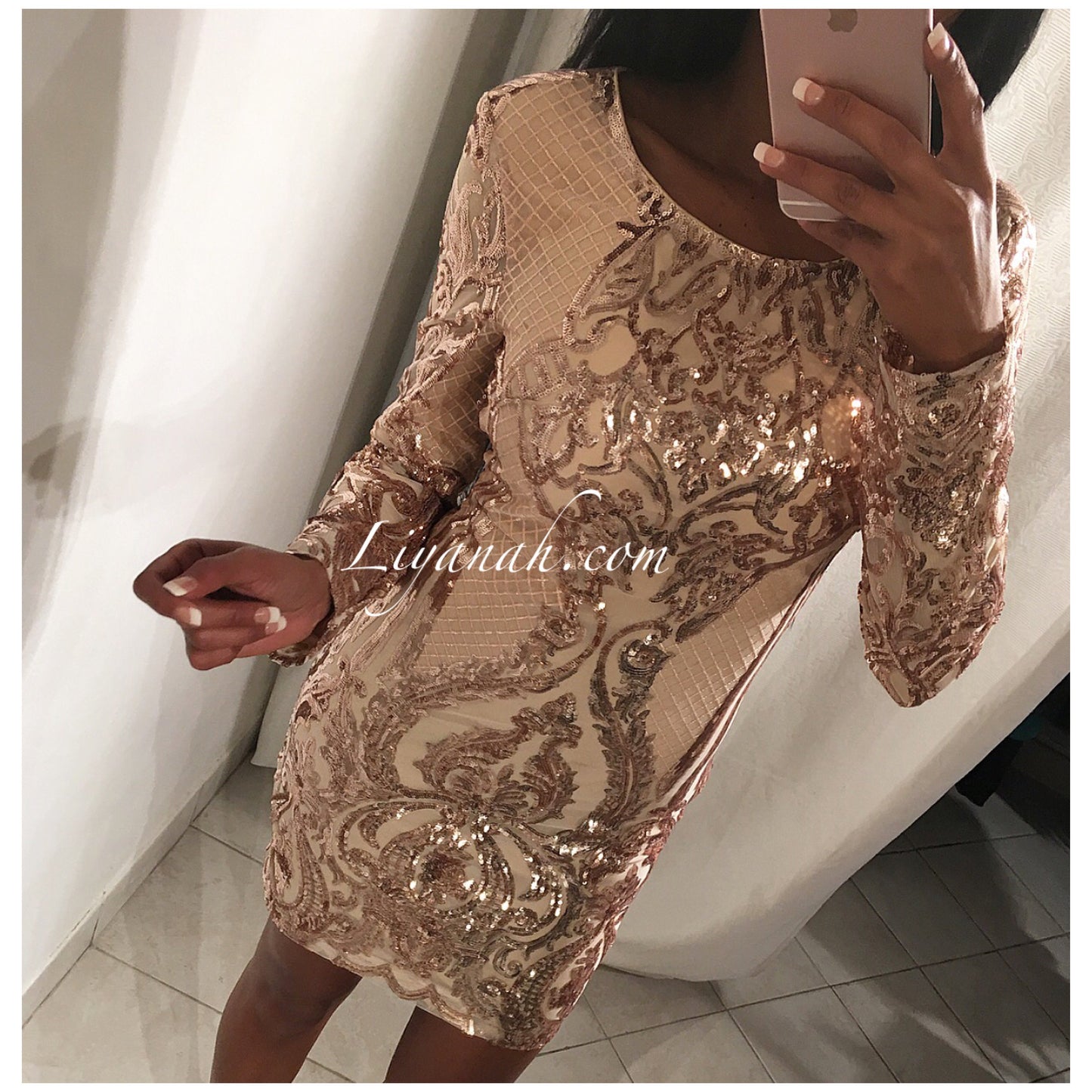 ROBE à Sequins GOLD Modèle SHELSYA