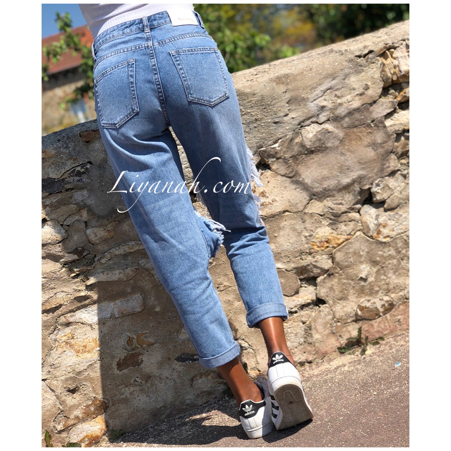 JEAN MOM DESTROY Taille mi-Haute Modèle ALYA