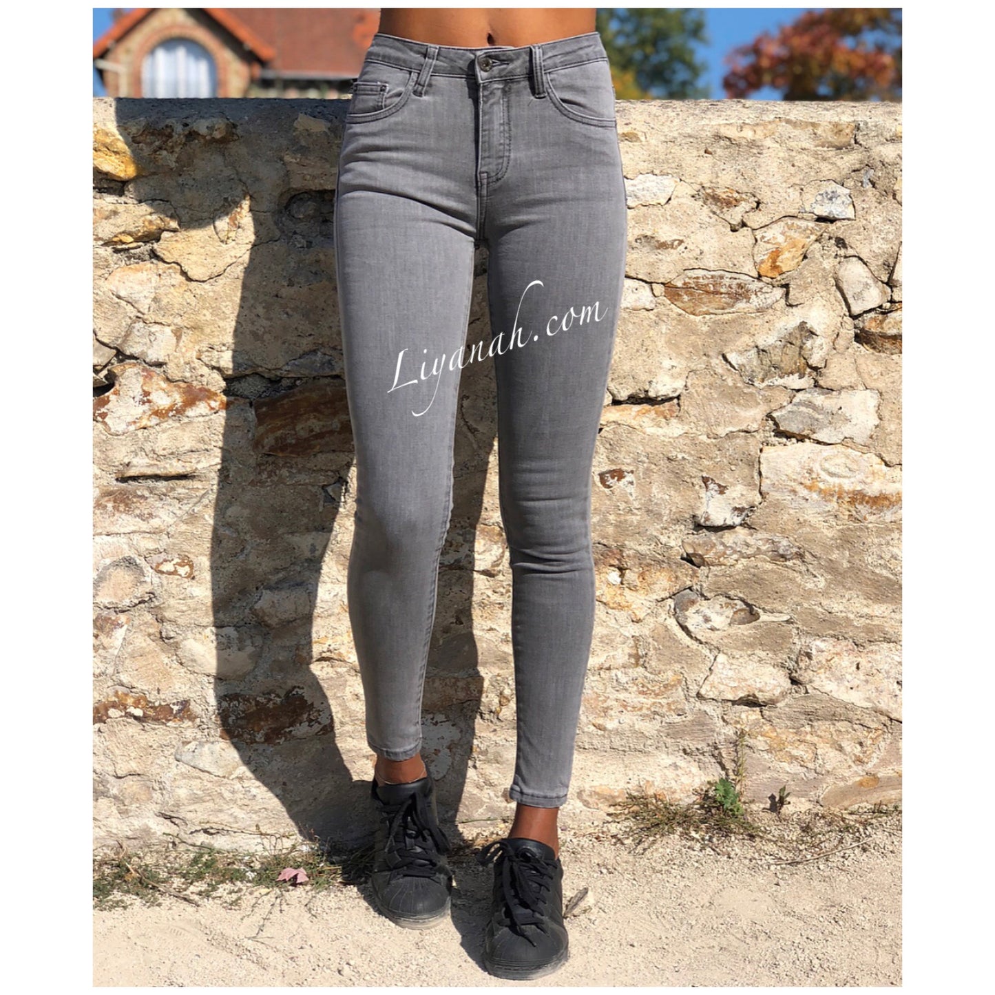 Jean Skinny Modèle KAYALA GRIS CLAIR TAILLE MI-HAUTE