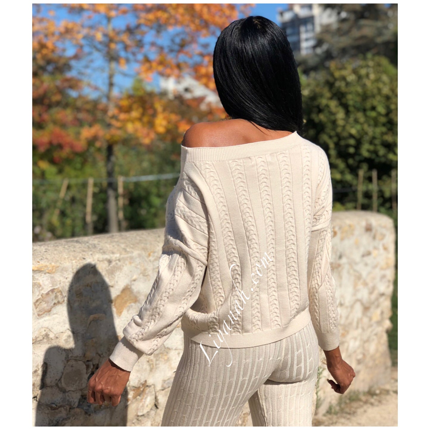 Ensemble Pull / Pantalon Modèle ALCANTARA ÉCRU