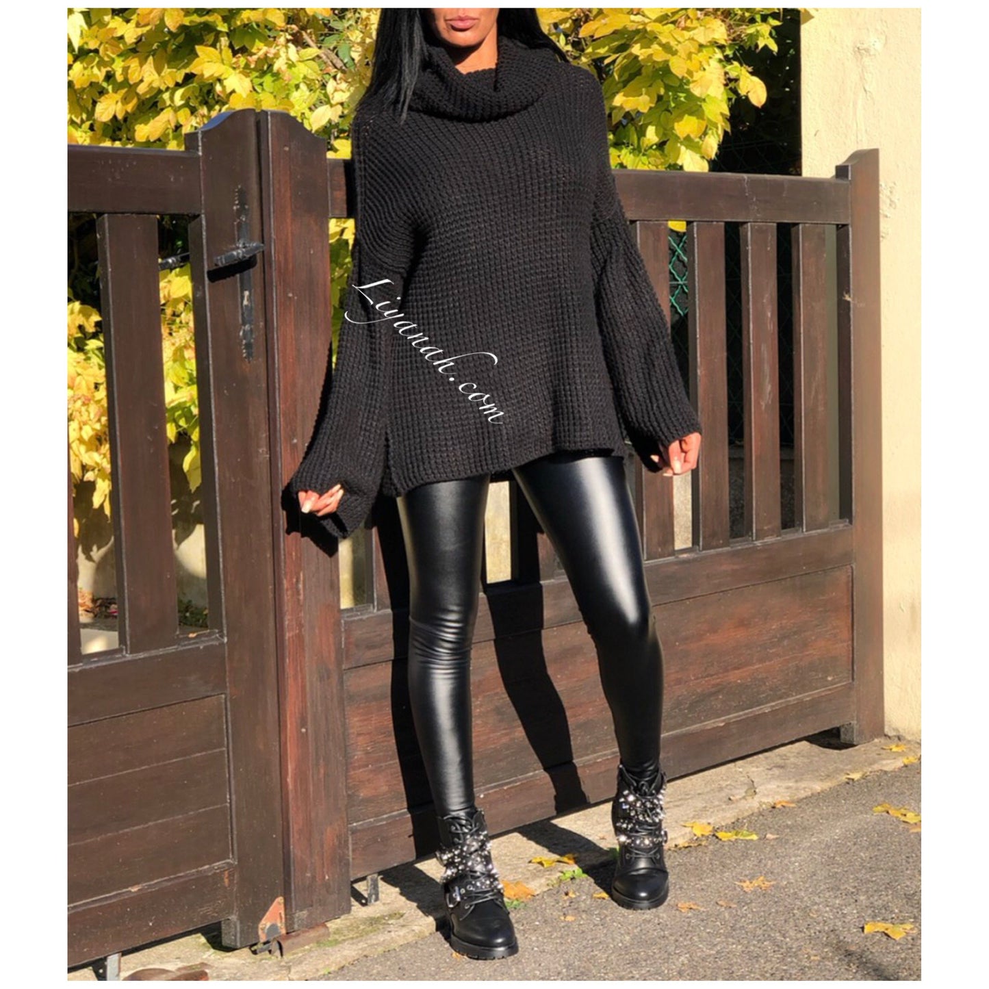 PULL MI-LONG Modèle YVANA NOIR