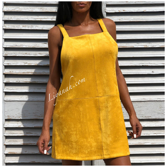 ROBE COURTE Suédine KAYARA JAUNE