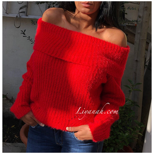 PULL Modèle LILOUA ROUGE