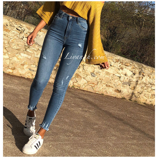 Jean Skinny BLEU CLAIR Modèle ELLA TAILLE HAUTE