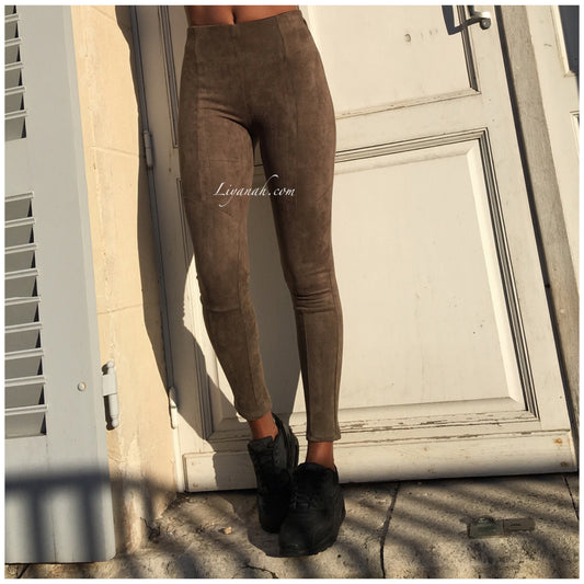 Legging suédine AELY Kaki