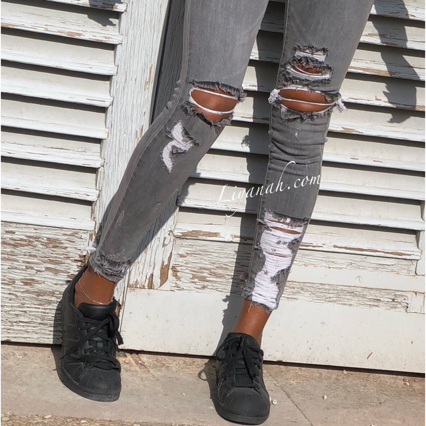 Jean Skinny DESTROY / GRIS Modèle NEVY