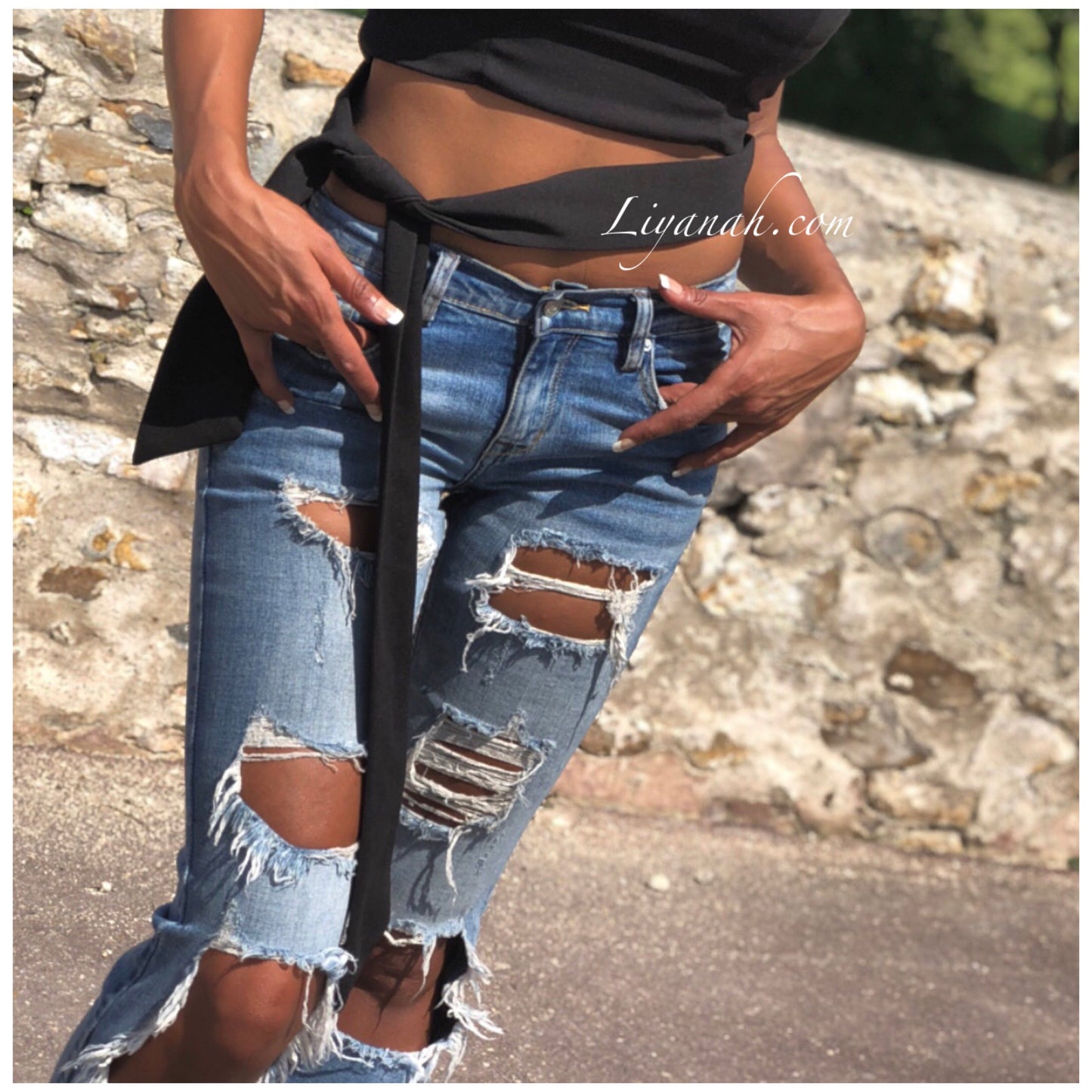 Crop Top Modèle ARENYA NOIR