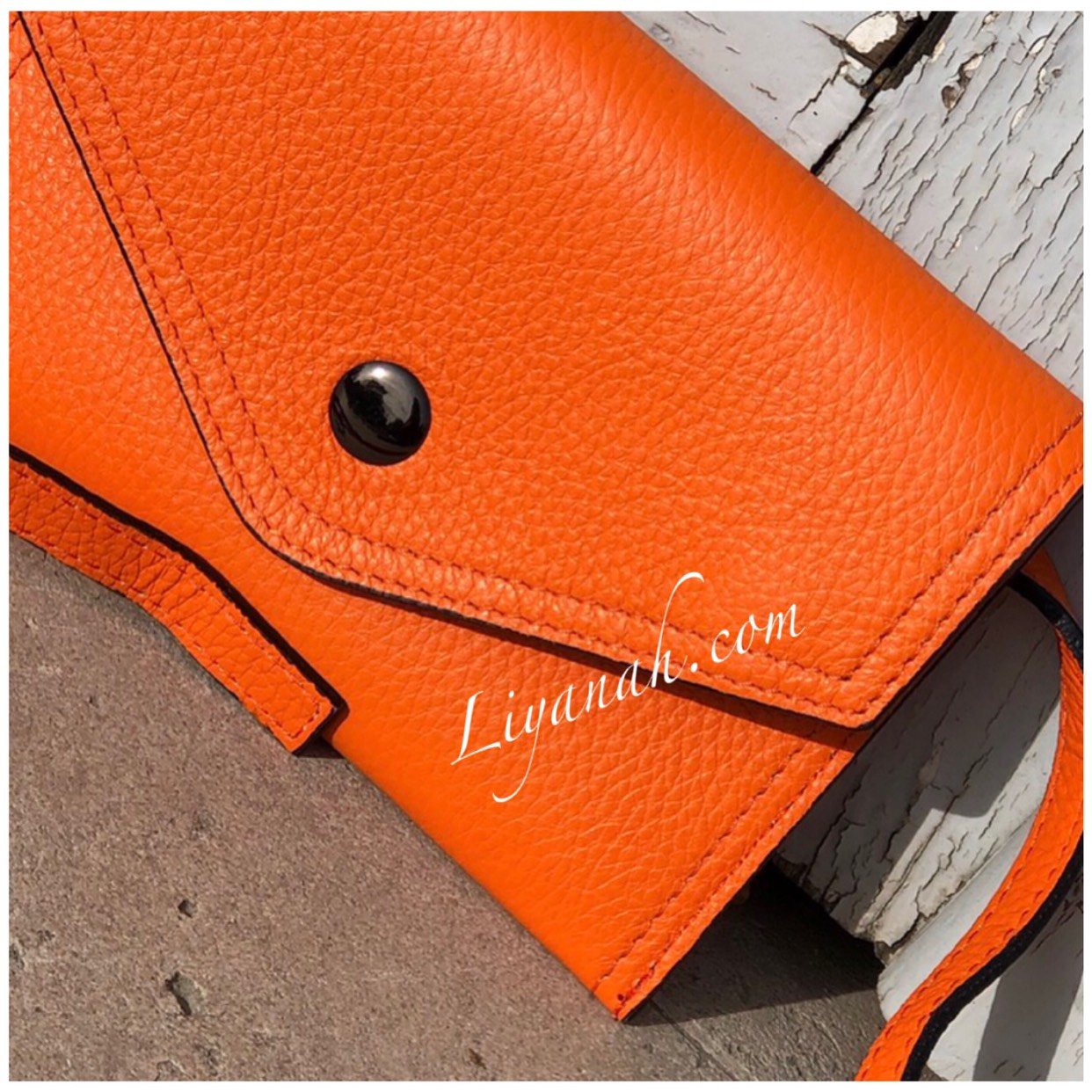 Pochette Ceinture en Cuir Petit Modèle TALYA ORANGE