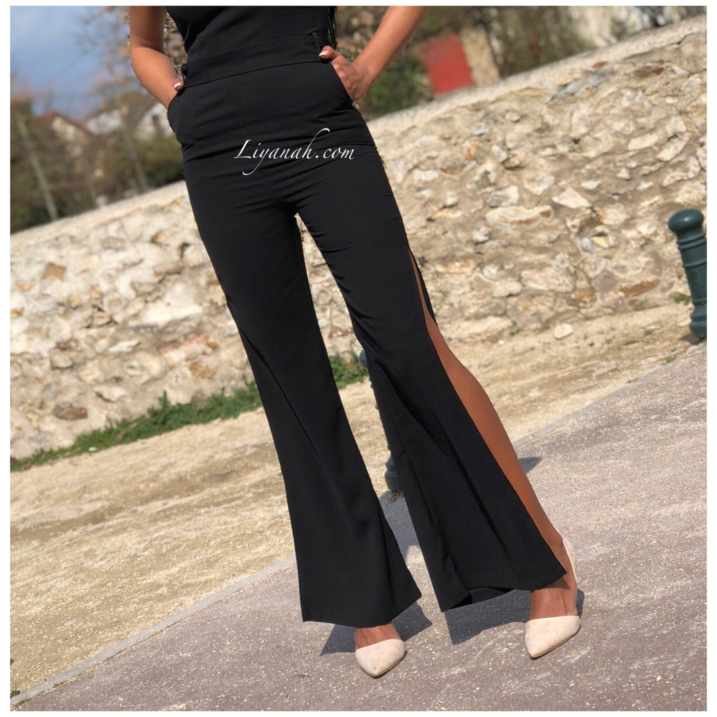 COMBI-PANTALON NOIR Modèle NYLYA