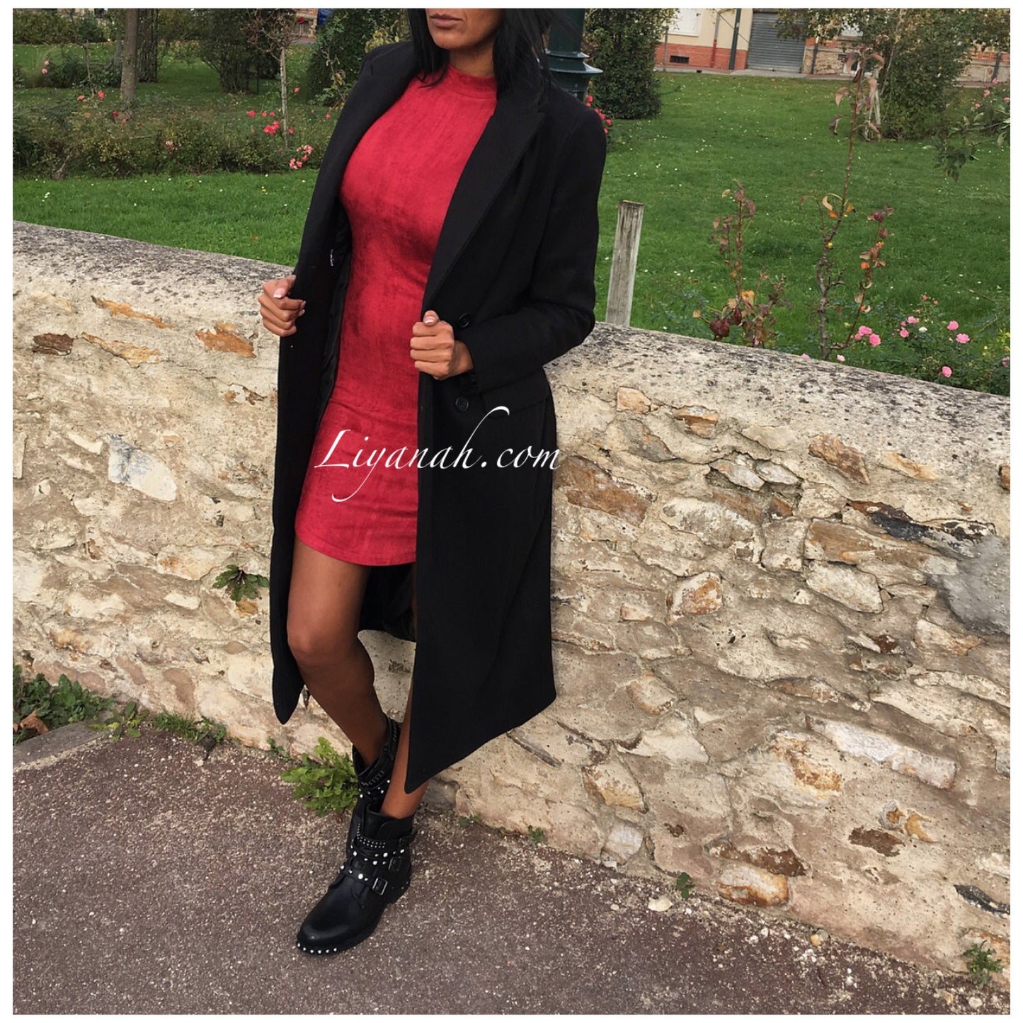 ROBE COURTE Suédine ANIYATA  Rouge Bordeaux