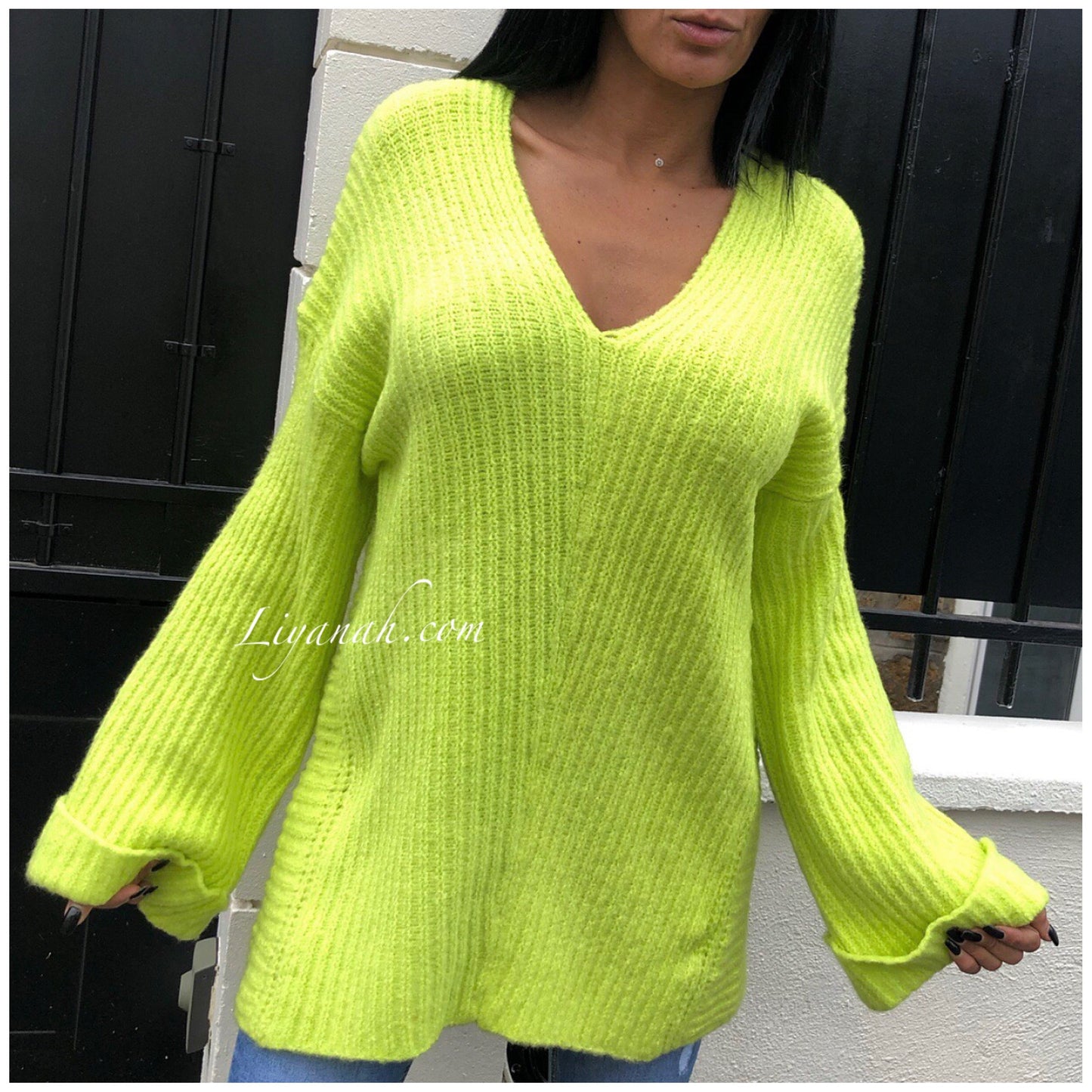 Pull Mi-Long Modèle TAYA VERT FLUO