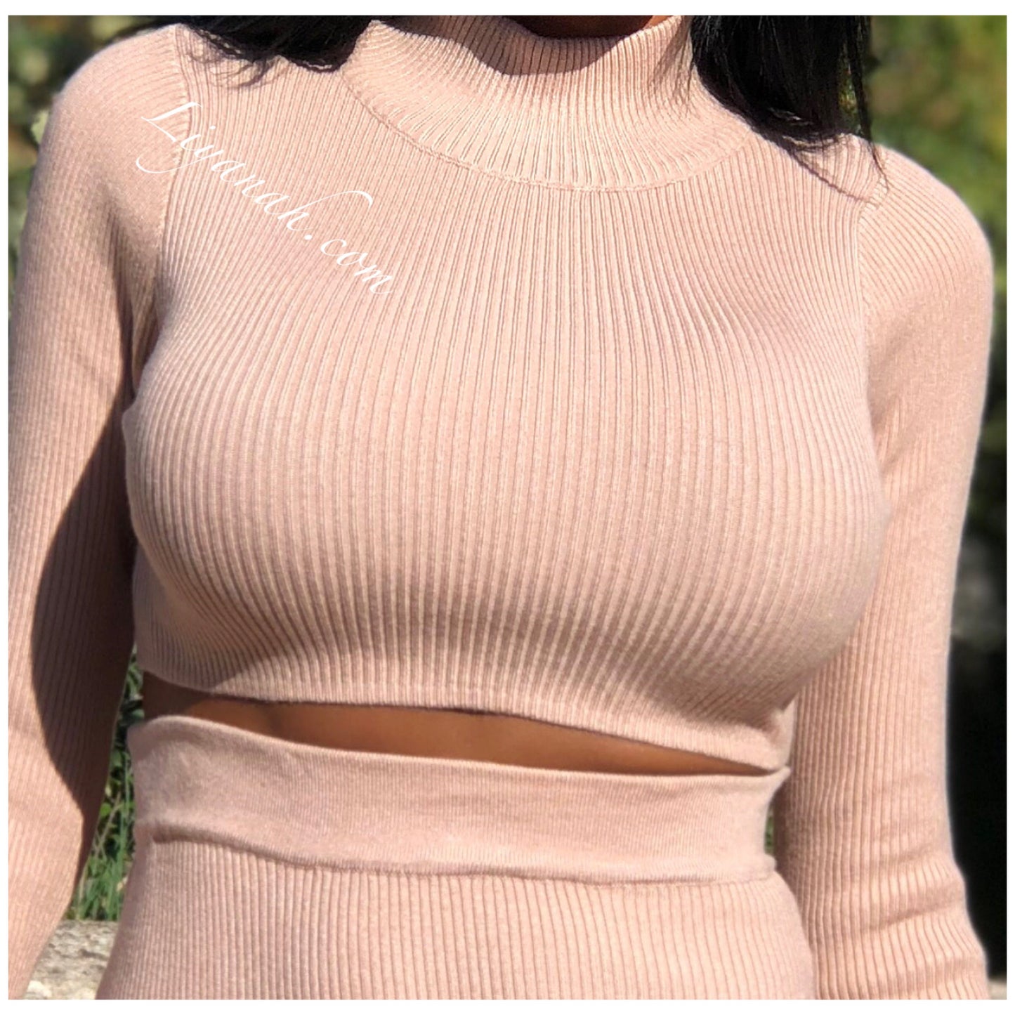 Ensemble Pull Crop Top et Jupe Longue Modèle ALYMEA ÉCRU