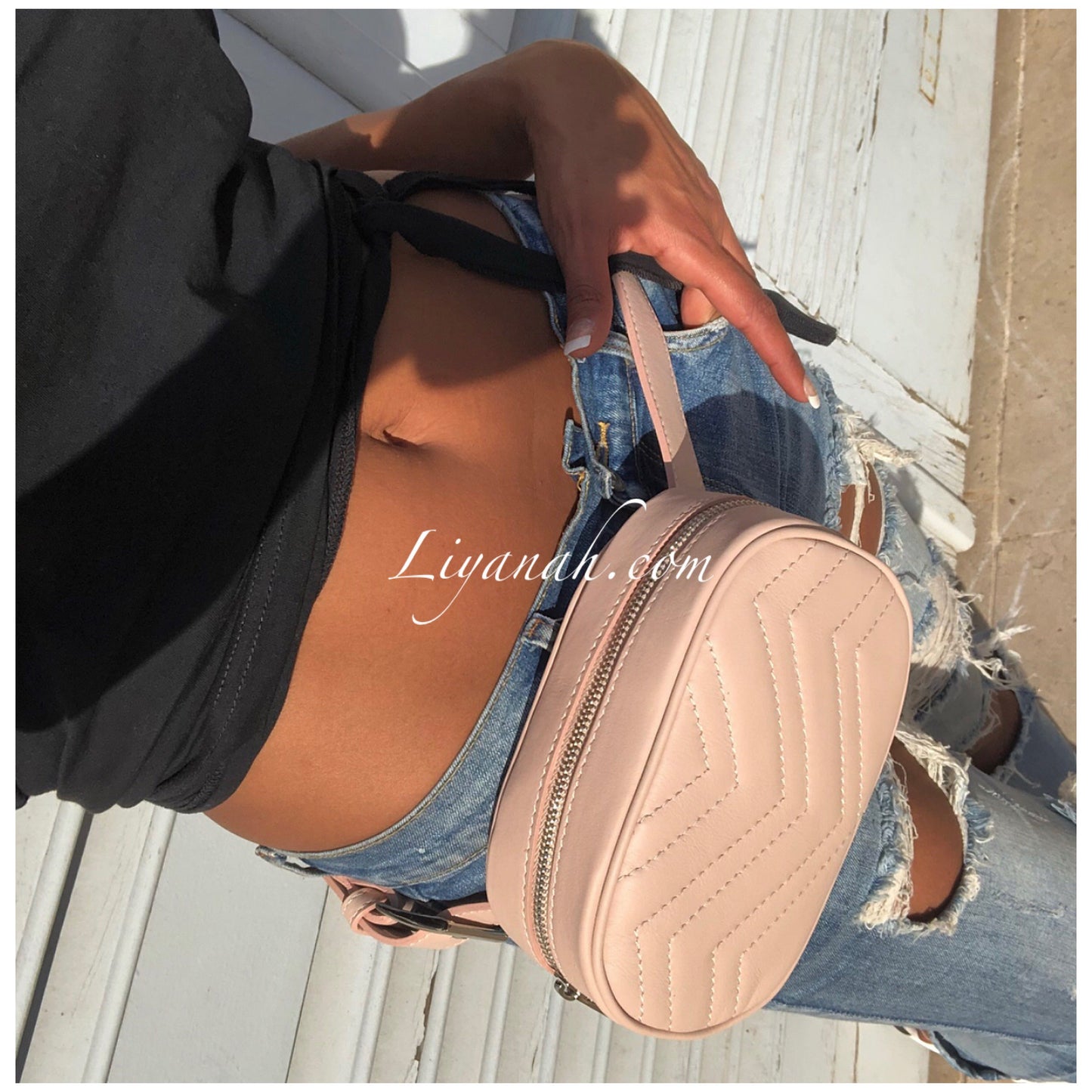 Sac Ceinture en Cuir Modèle YANY Nude