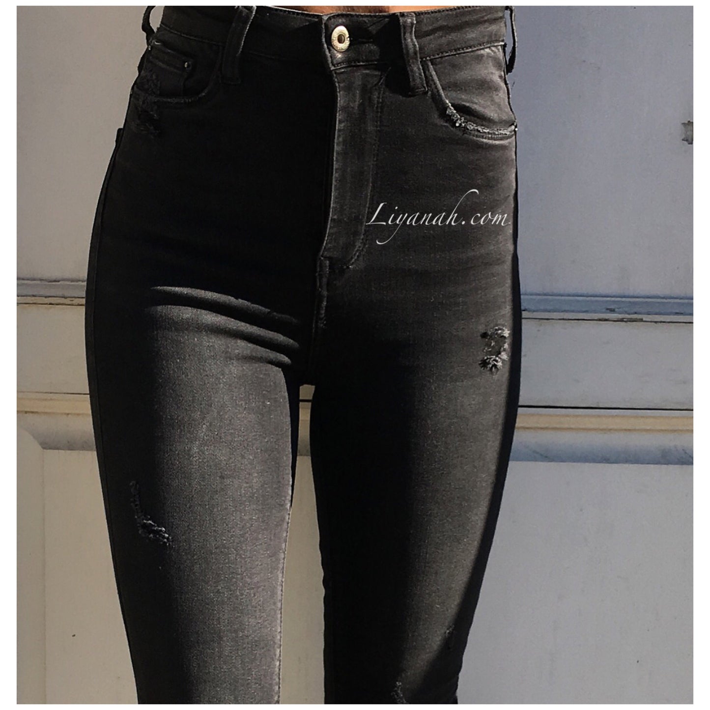 Jean Skinny Modèle RANY DARK GRAY TAILLE HAUTE