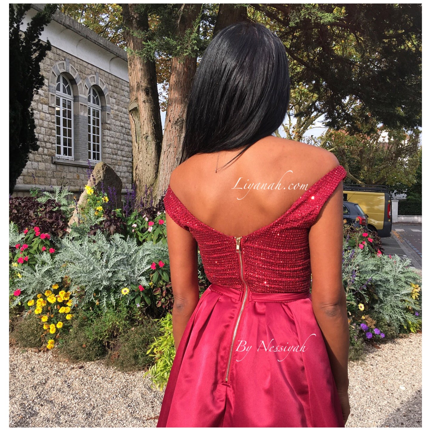 ROBE DE SOIRÉE MODÈLE ESTRELLA BORDEAUX