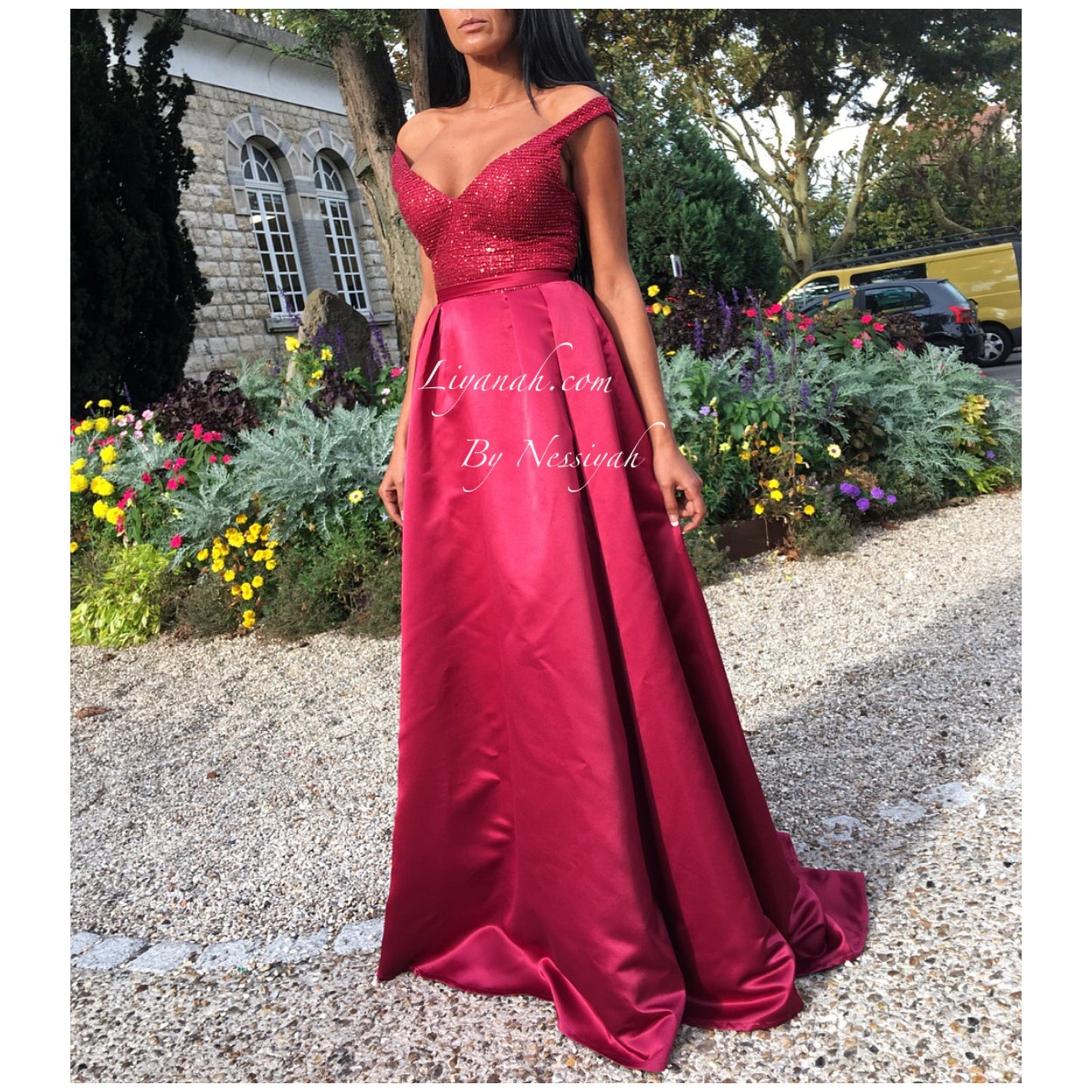 ROBE DE SOIRÉE MODÈLE ESTRELLA BORDEAUX