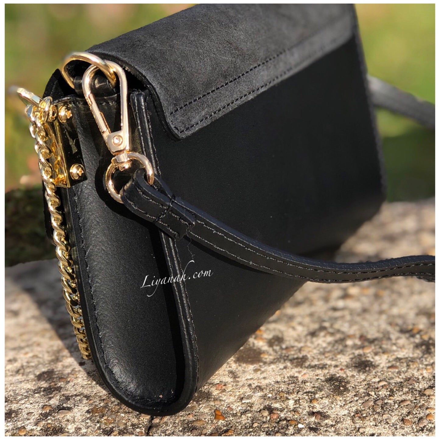 SAC Petit 100% CUIR Bi-Matière Modèle ZENYA NOIR