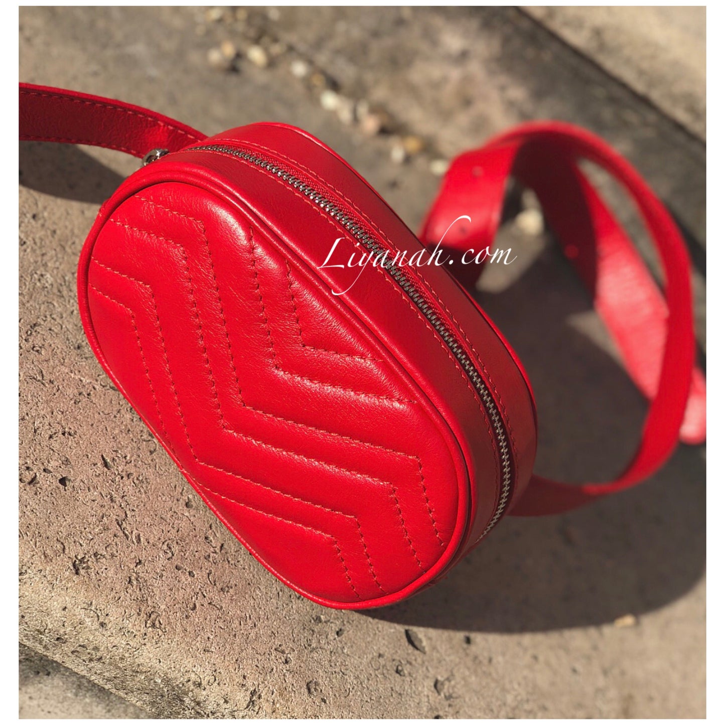 Sac Ceinture en Cuir Modèle YANY Rouge