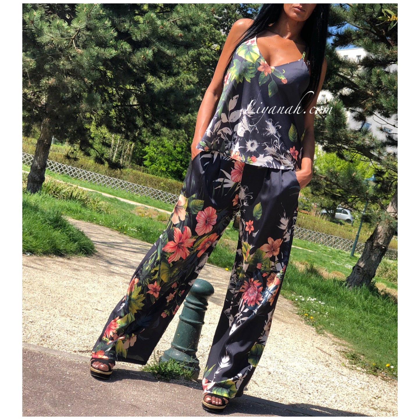 Ensemble Modèle ZUMERA Top + Pantalon Noir