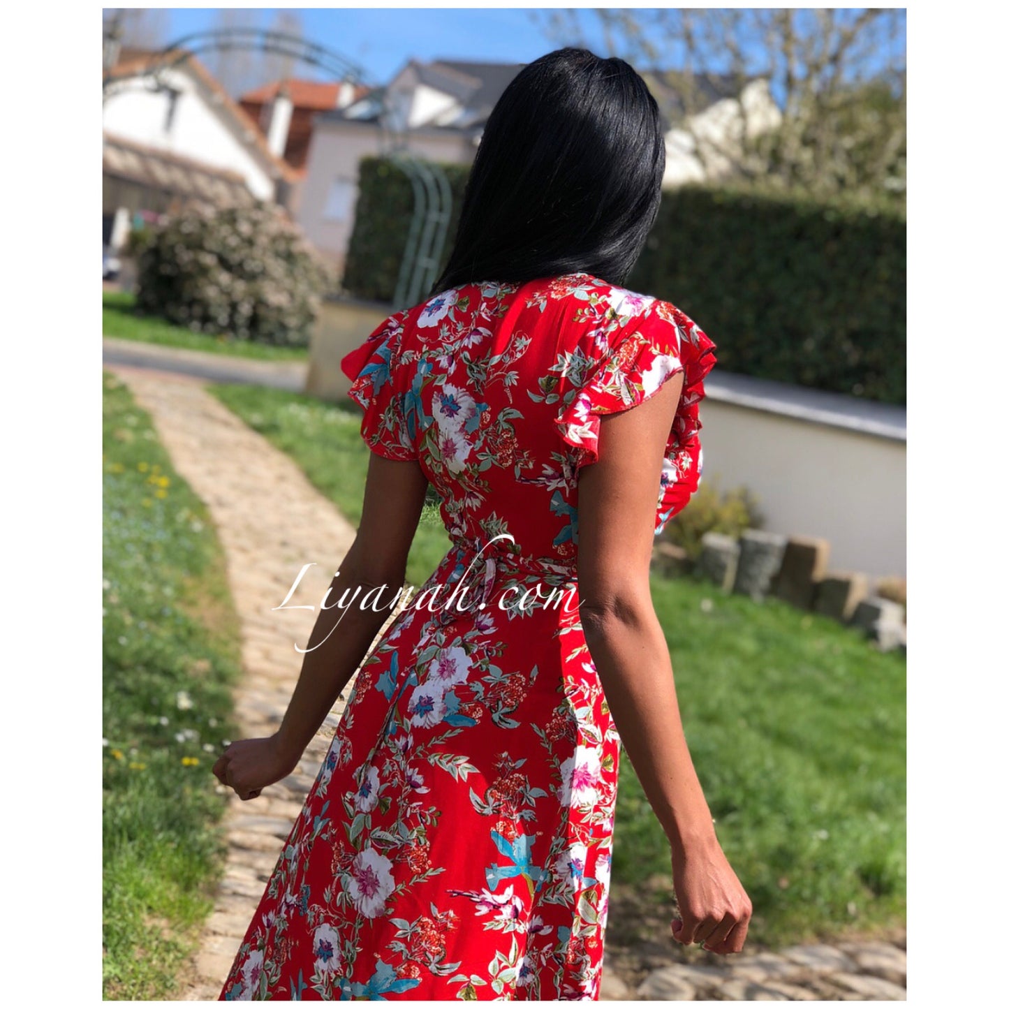 Robe Longue Cache Coeur Modèle MYRELA Rouge