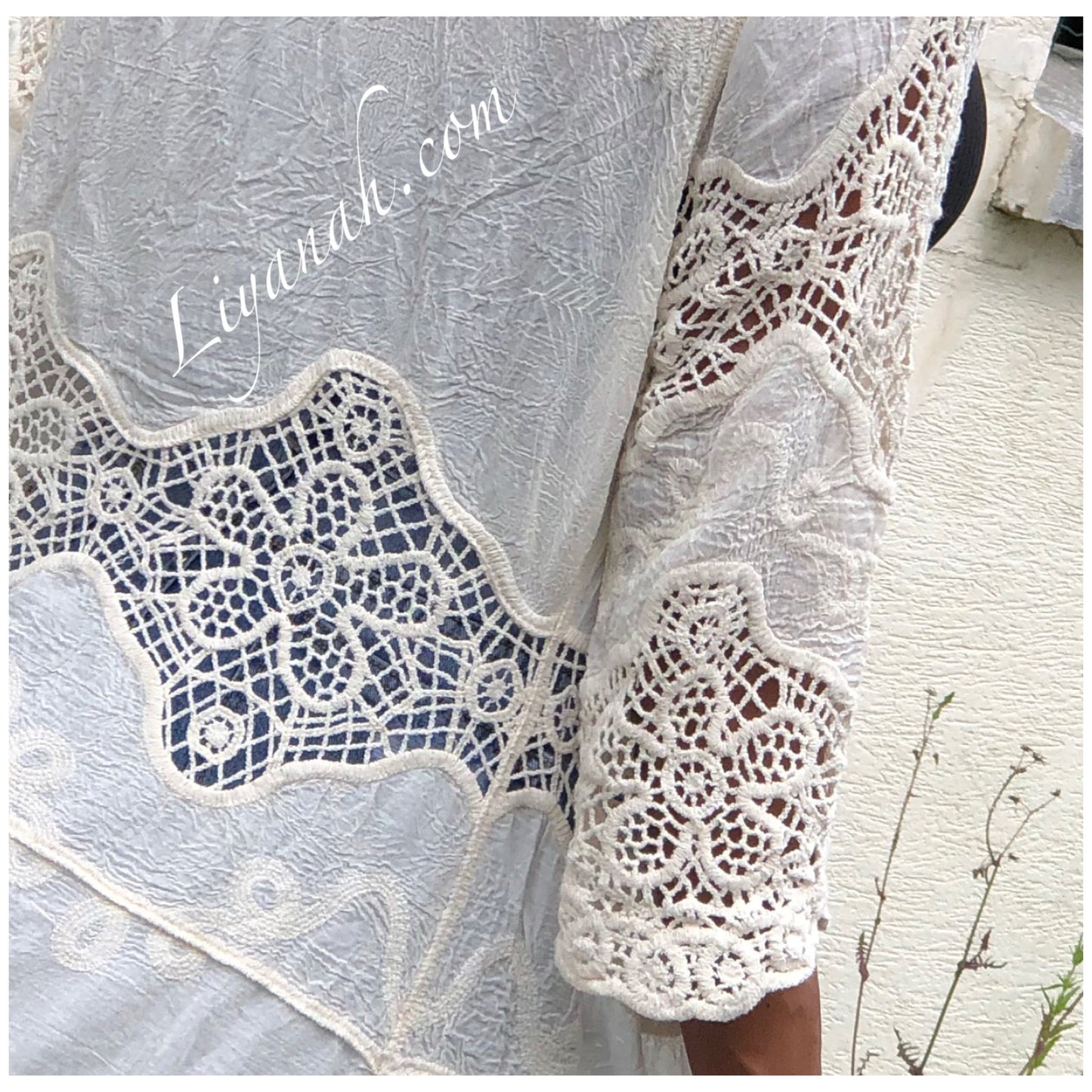 Kimono Long en Crochet Modèle CHYLIA Écru