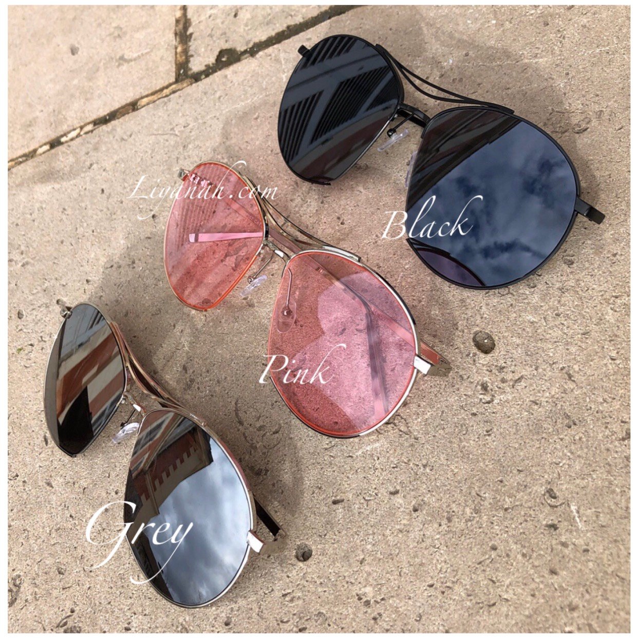 LUNETTES DE SOLEIL Modèle NAHYLA Rose, Noir ou Gris