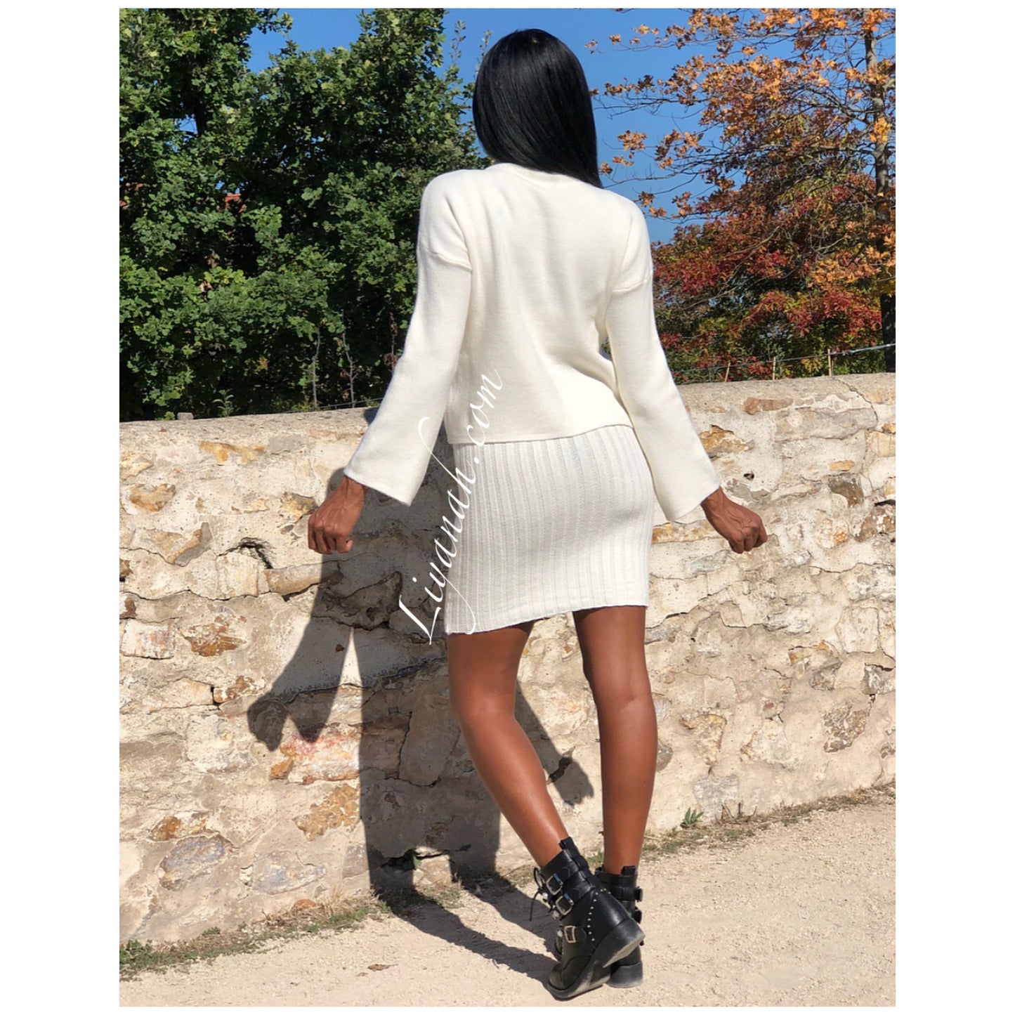 Ensemble Pull et Robe Modèle BALYLA BLANC