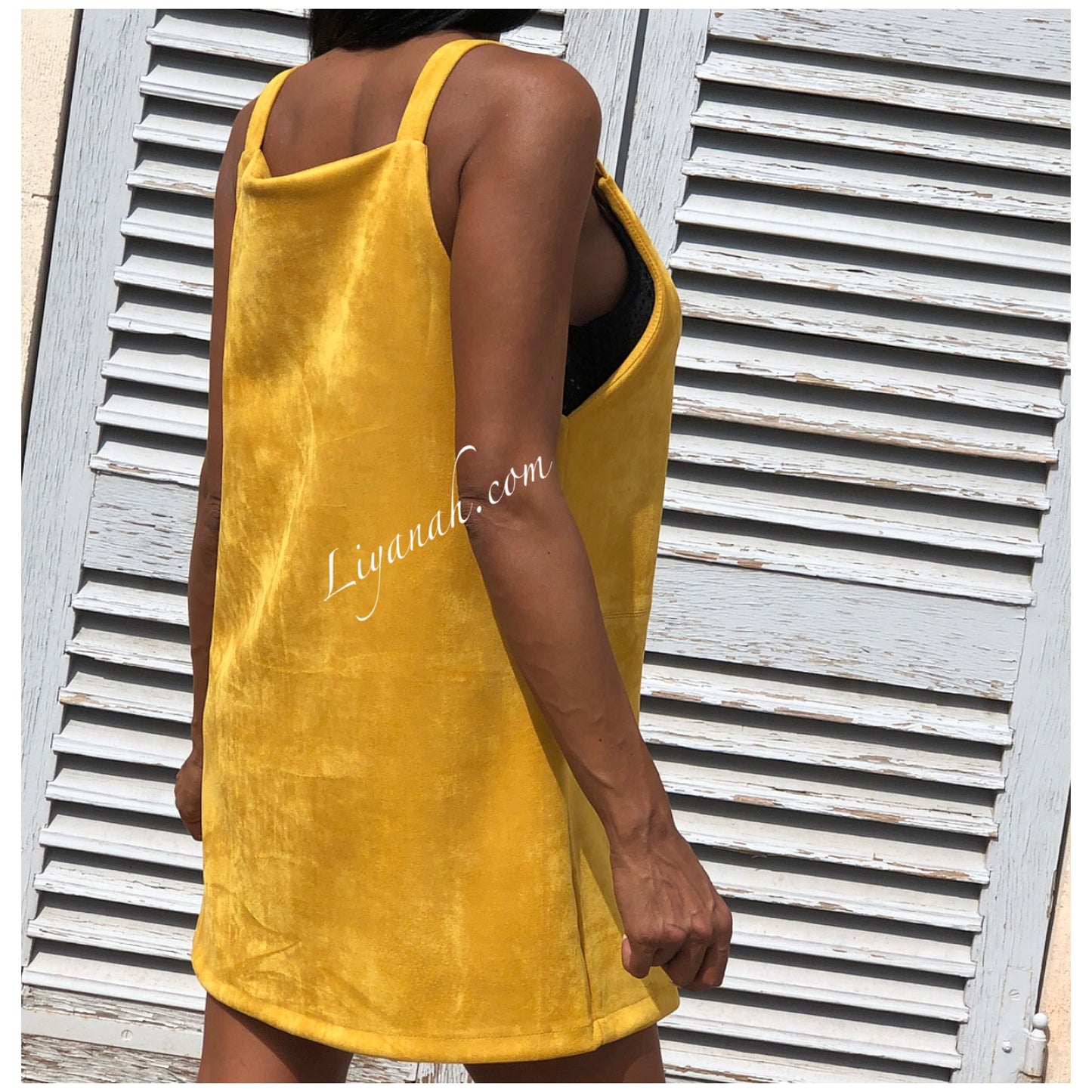 ROBE COURTE Suédine KAYARA JAUNE