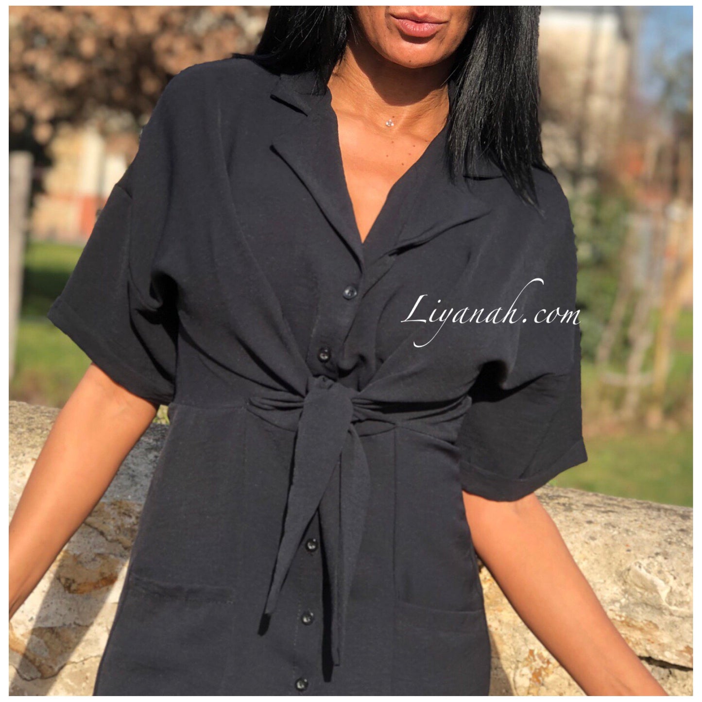 ROBE Style Chemise Modèle AITARA NOIR