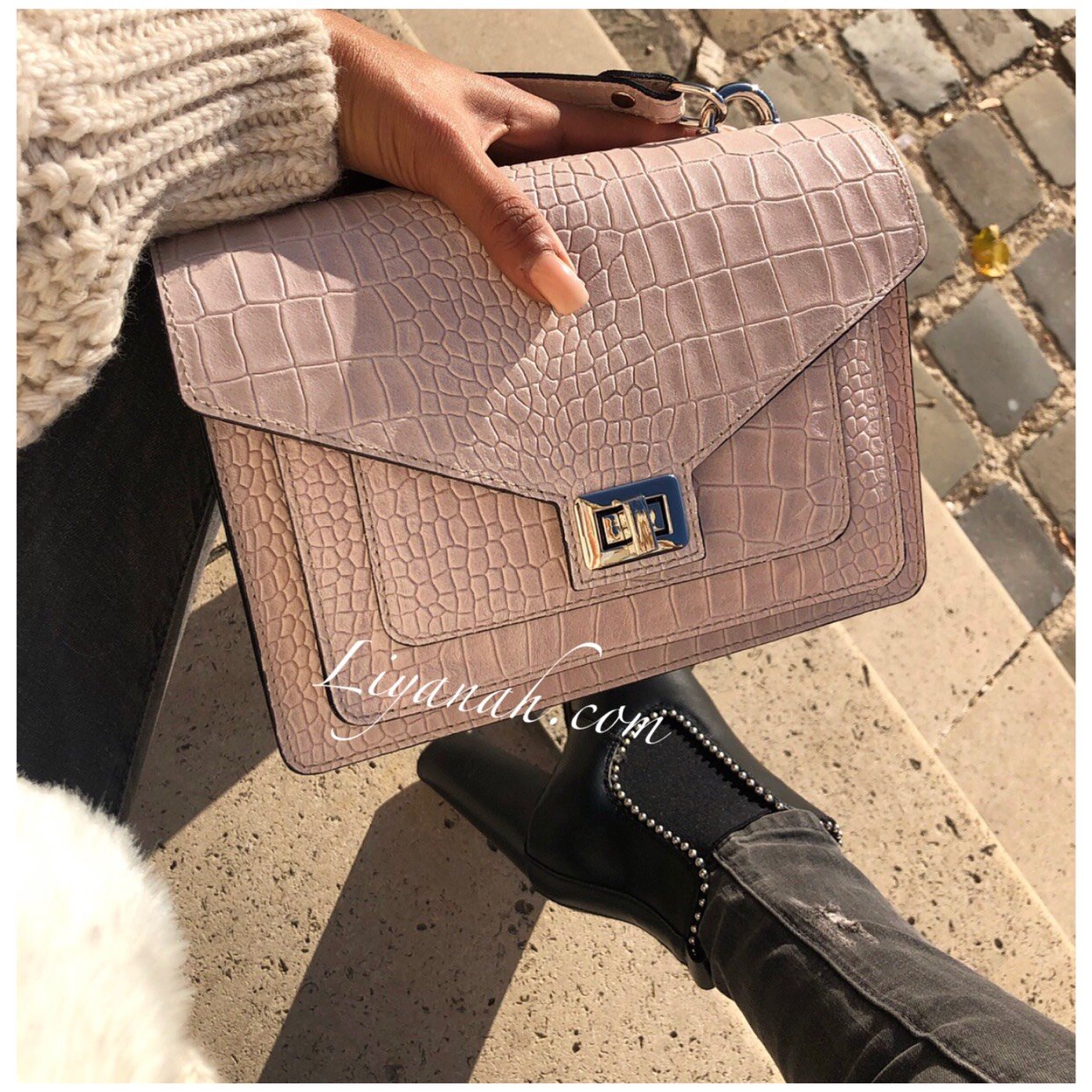 Sac Cuir PETIT Modèle EVYA NUDE