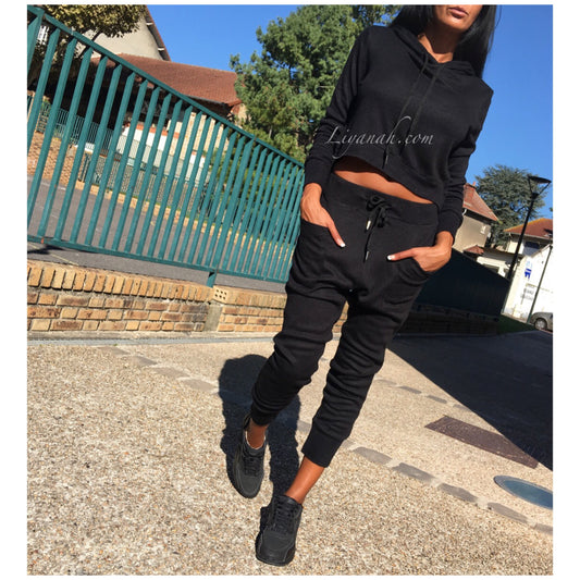 Jogging EDENYA NOIR Pull à capuche + Pantalon