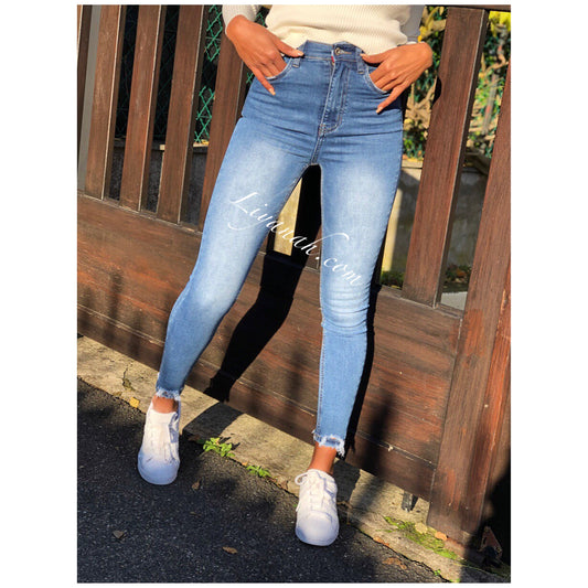 Jean Skinny BLEU CLAIR Modèle LYLA TAILLE MI-HAUTE