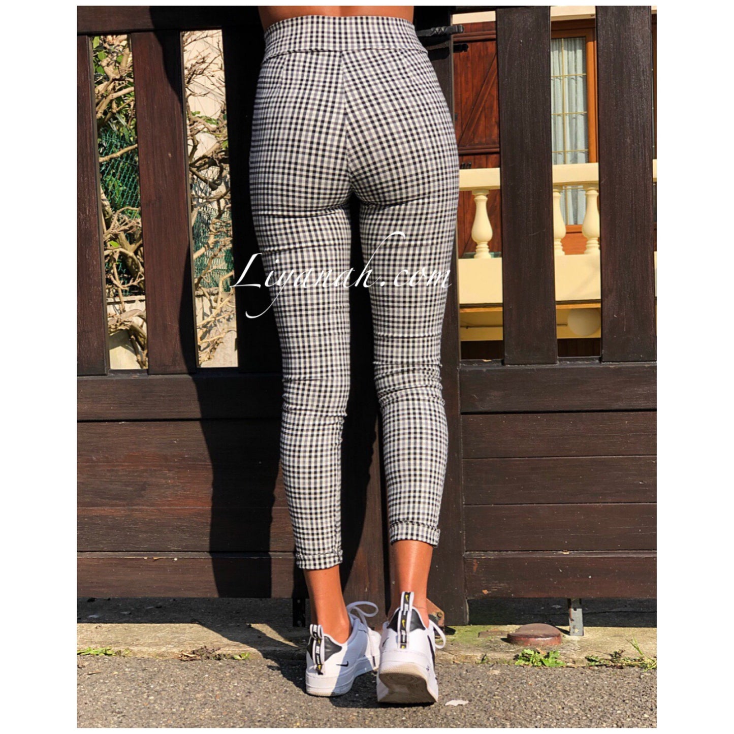 PANTALON Taille Haute Modèle ADARA NOIR/BLANC