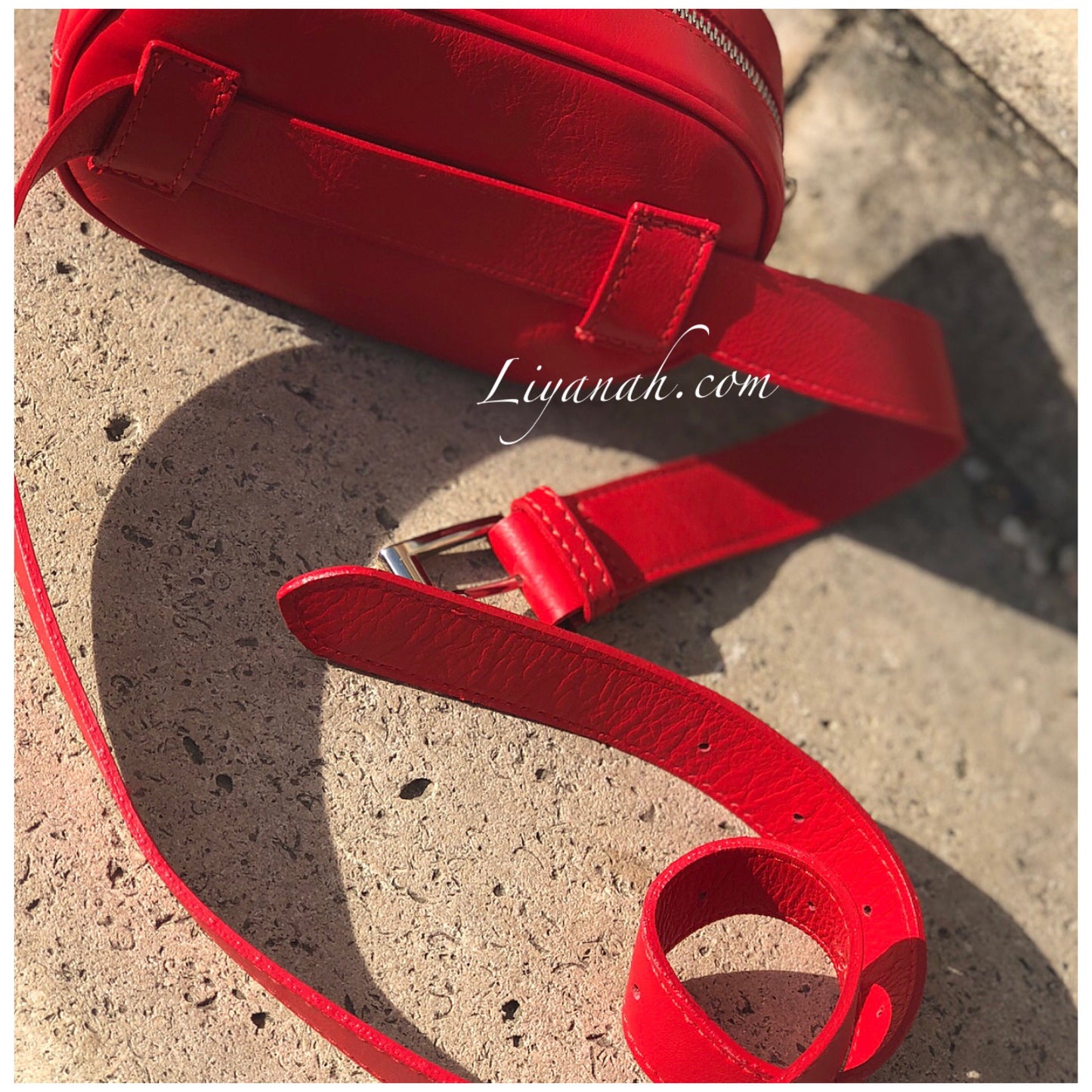 Sac Ceinture en Cuir Modèle YANY Rouge