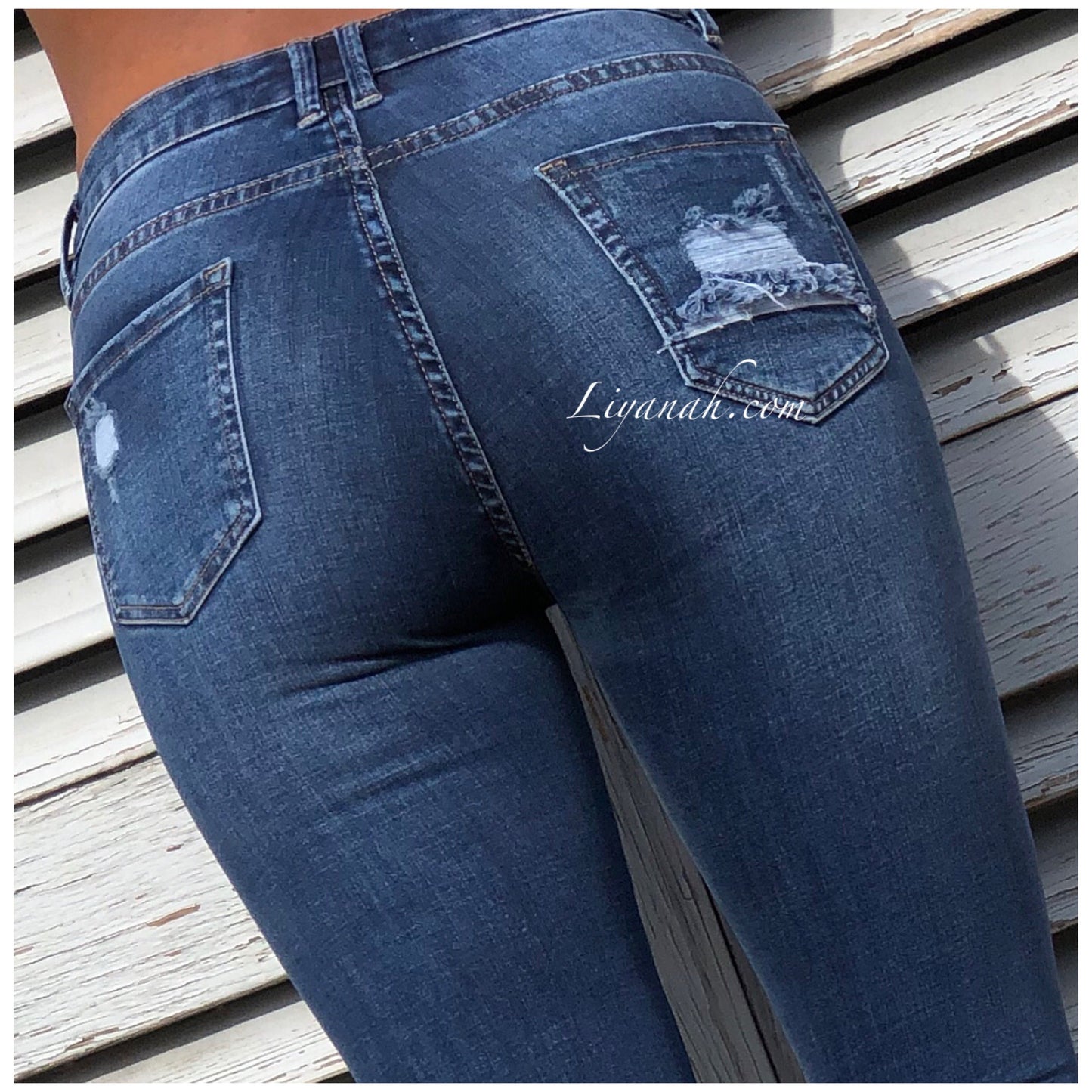 Jean Skinny Crop Modèle YOLANA BLUE