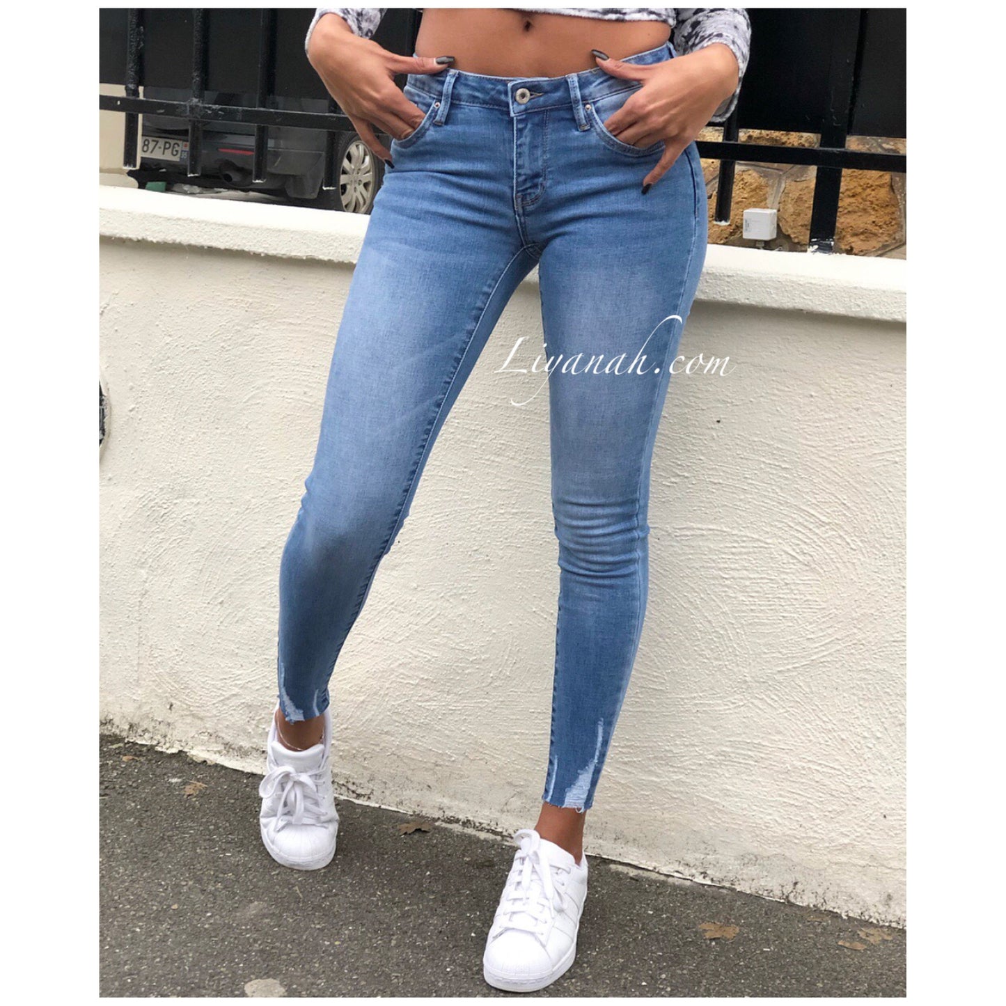 Jean Skinny Modèle KARIA LIGHT BLUE Taille Basse