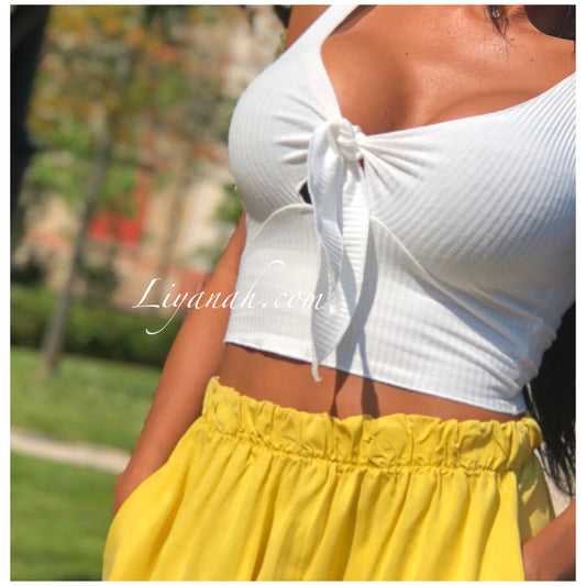 Crop Top Modèle BAKHTA BLANC