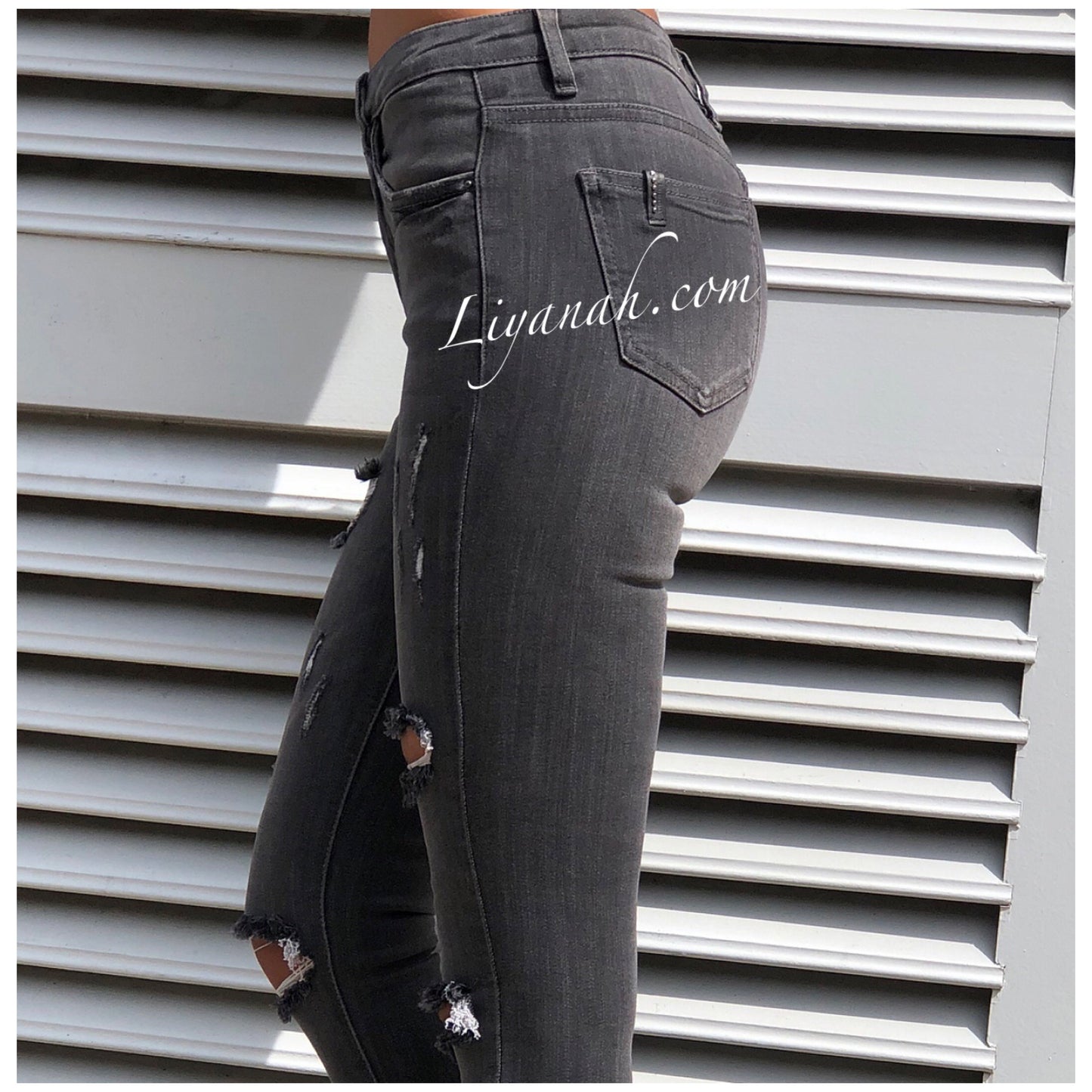 Jean / Jegging Skinny Modèle BALAKA Grey Taille Mi-haute