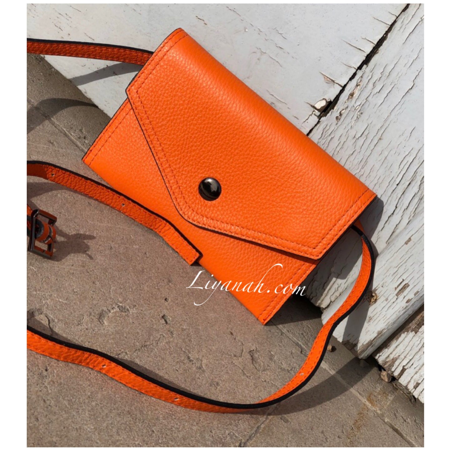 Pochette Ceinture en Cuir Petit Modèle TALYA ORANGE