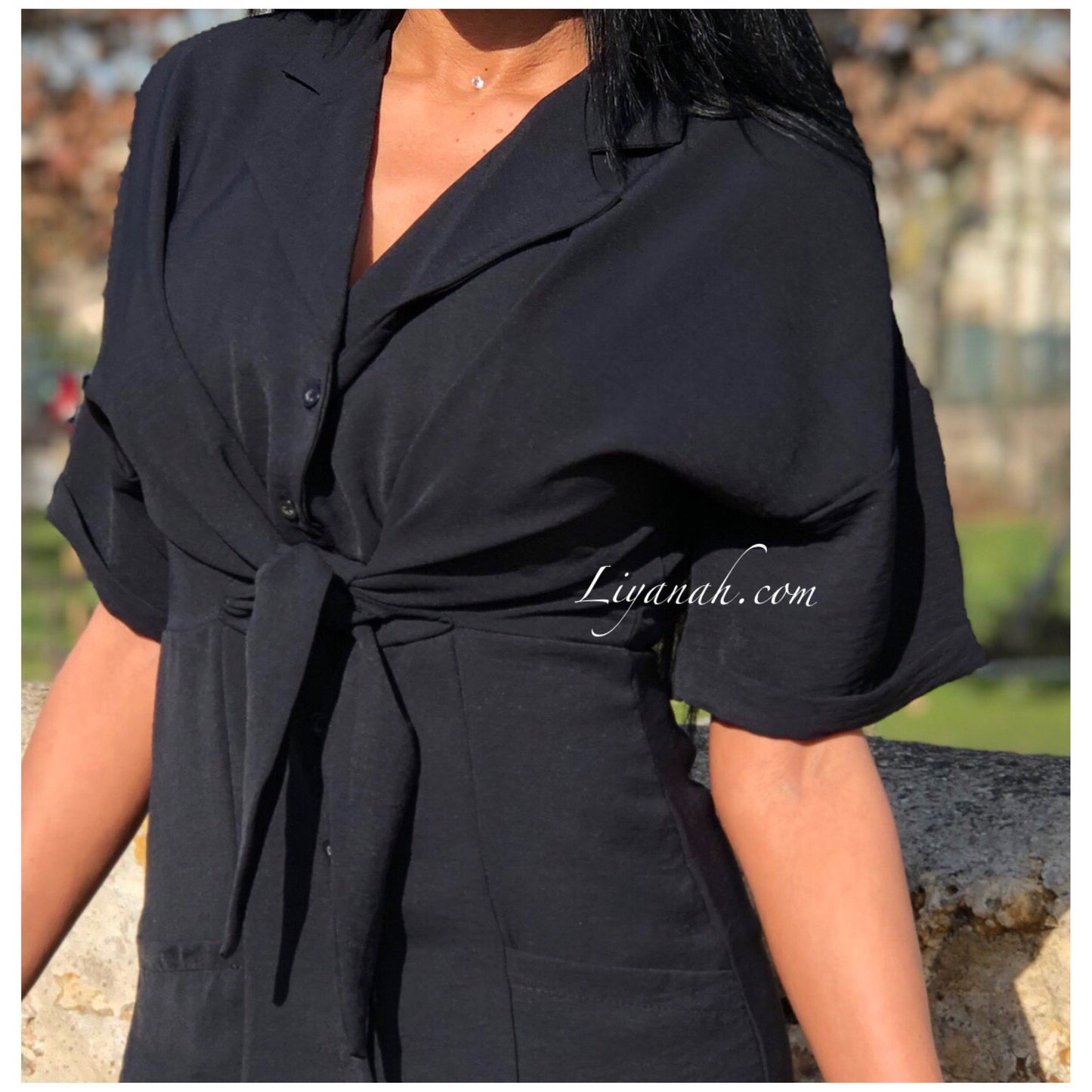 ROBE Style Chemise Modèle AITARA NOIR