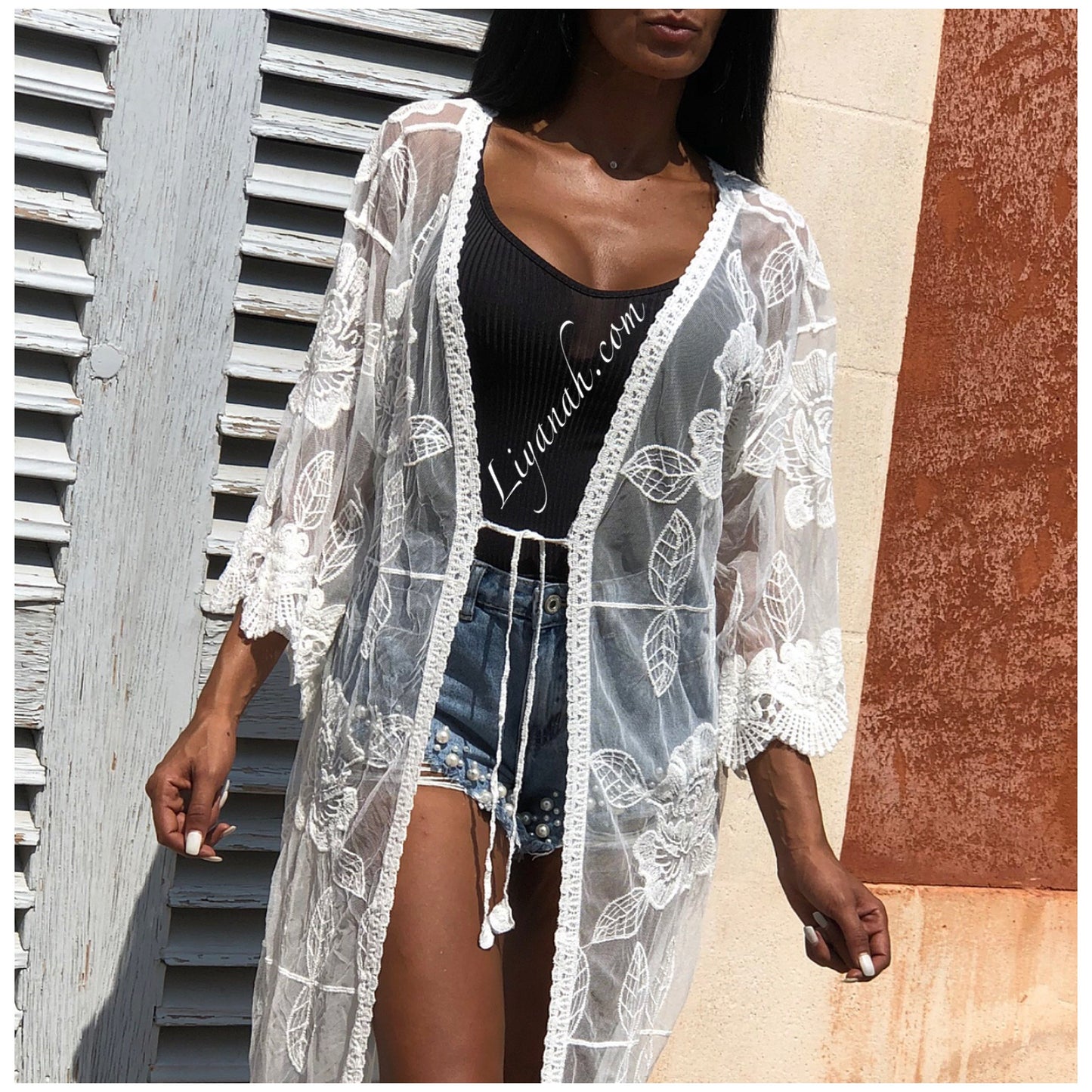 Kimono Long Modèle SHAYRA BLANC