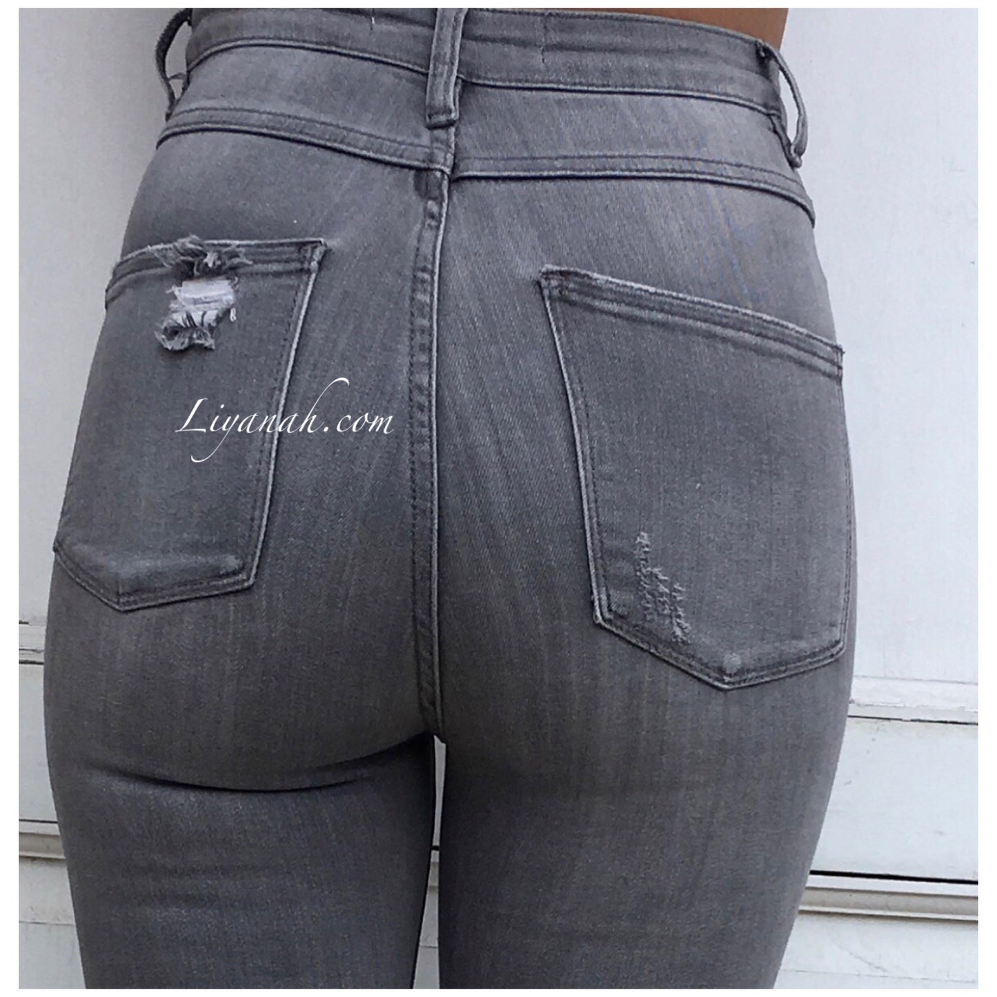 Jean Skinny Modèle RAYANY GRIS CLAIR TAILLE HAUTE