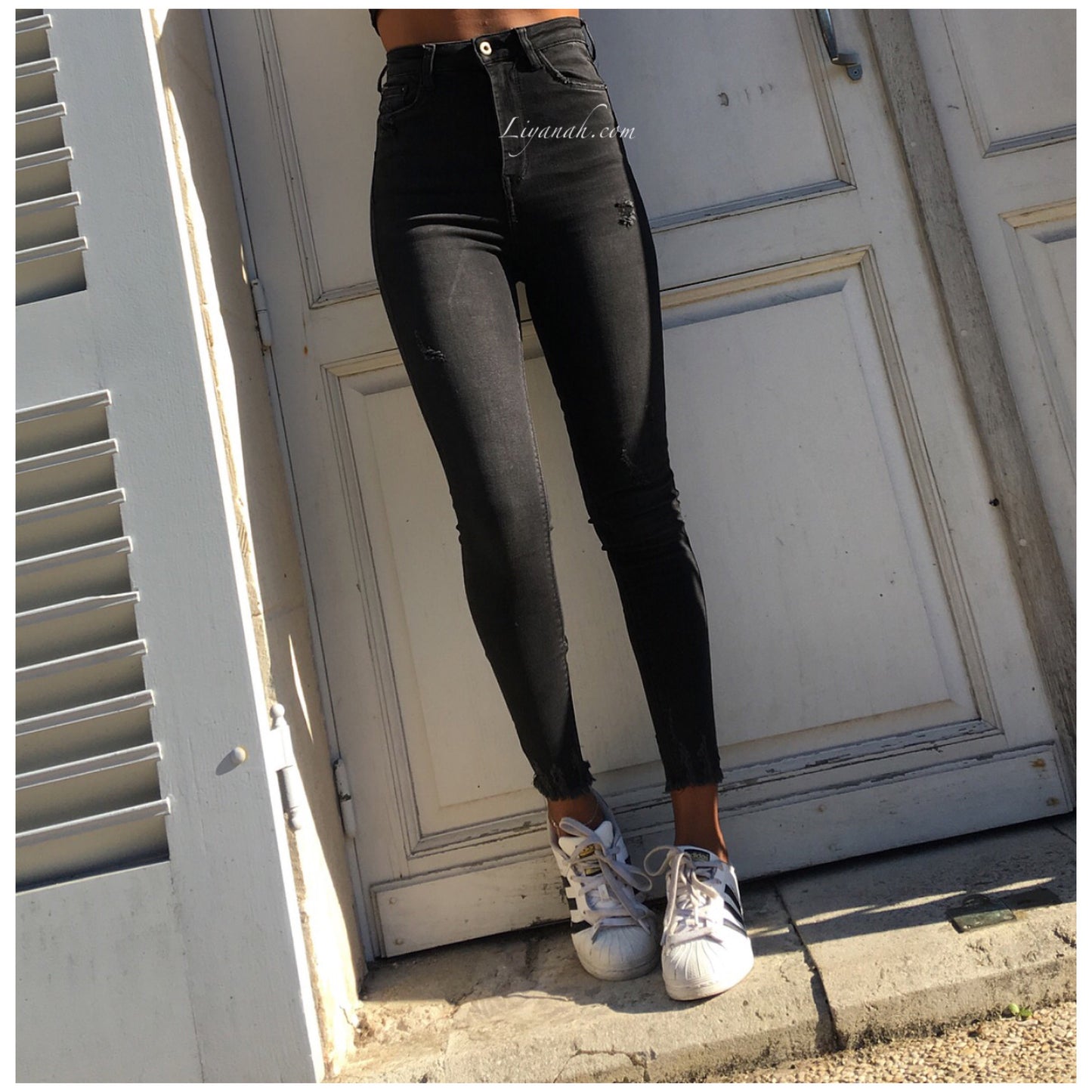 Jean Skinny Modèle RANY DARK GRAY TAILLE HAUTE