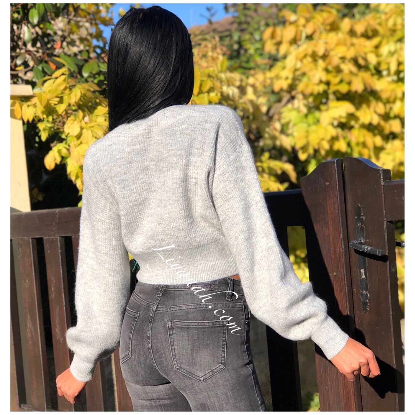 Pull Cropped Modèle FANELY GRIS