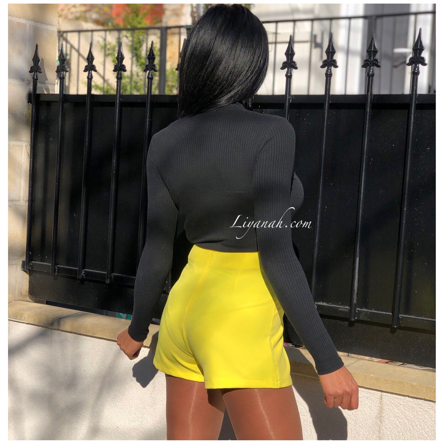 JUPE SHORT Courte Modèle JAYALA JAUNE