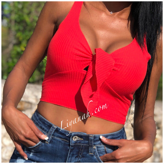 Crop Top Modèle BAKHTA ROUGE