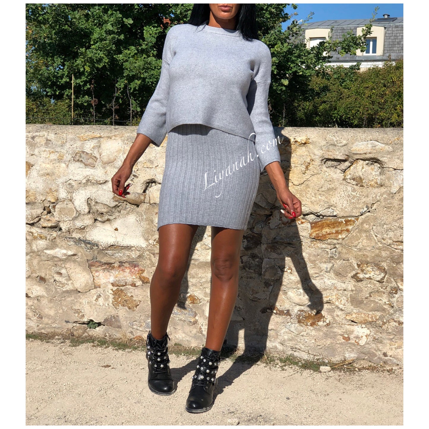 Ensemble Pull et Robe Modèle BALYLA GRIS