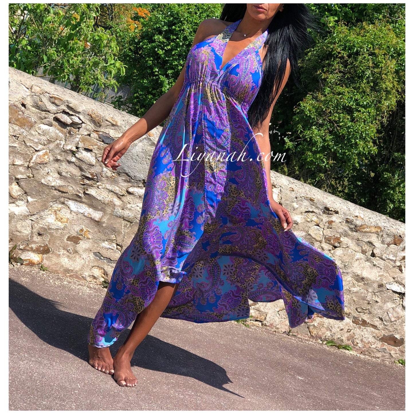 Robe Asymétrique Modèle BOHEMIA VIOLET