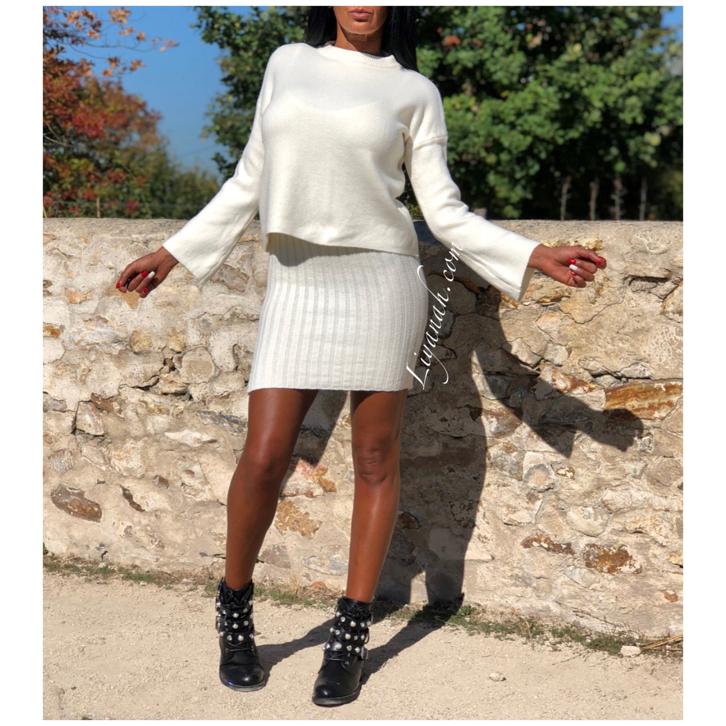 Ensemble Pull et Robe Modèle BALYLA BLANC